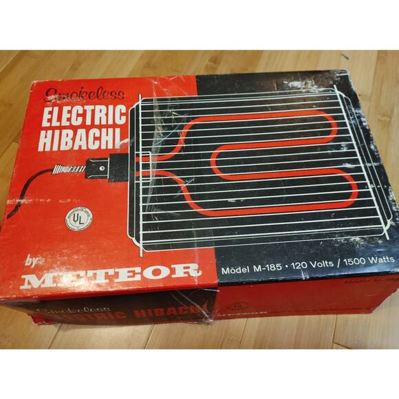 Vintage Hibachi Meteor Indoor Smokeless Electric  M-185 MCM - Picture 1 of 7